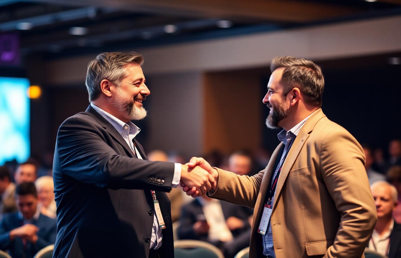 Members meeting in person at industry conference